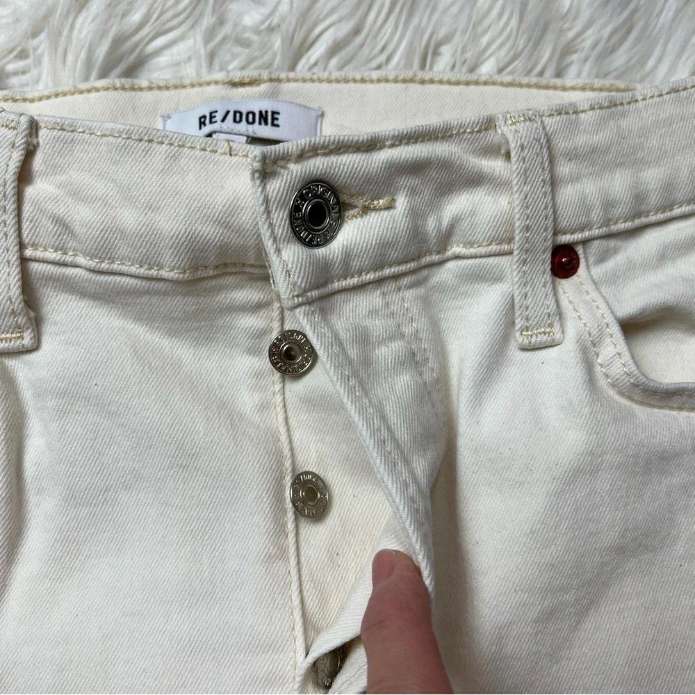 RE/DONE 90s High Rise Ankle Crop Jeans Vintage White Denim Casual Women’s 30 - Picture 6 of 12